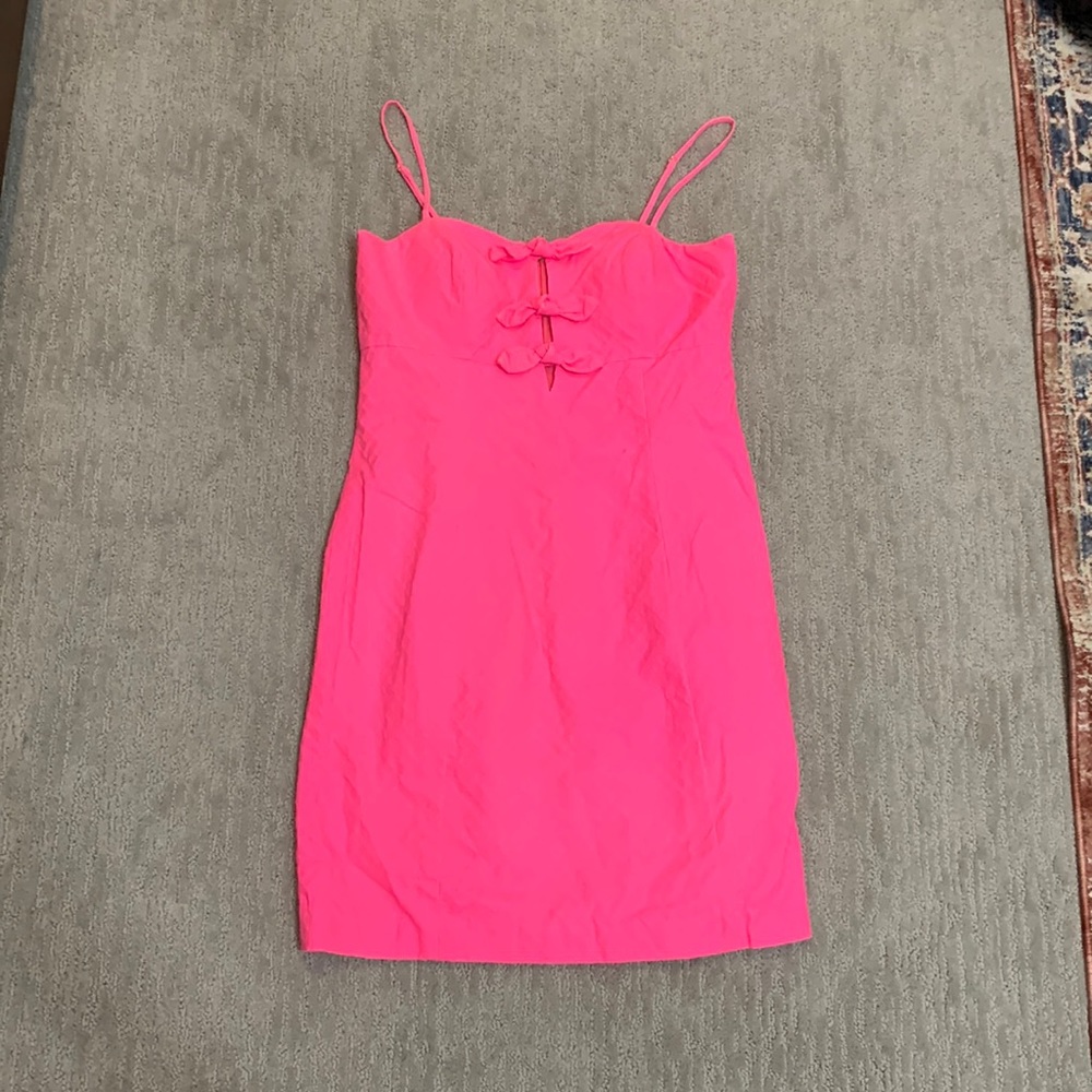 Lilly Pulitzer Pink Bow Shift Dress Size 2